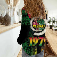 Vanuatu Constitution Day Women Casual Shirt Polynesian Tattoo and Pig Tusk Since 1979 LT03 - Polynesian Pride