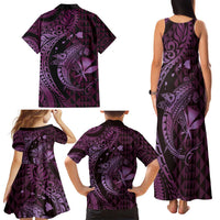 Aloha Hawaii Hammerhead Shark Family Matching Tank Maxi Dress and Hawaiian Shirt Purple Kakau and Polynesian Tattoo LT03 - Polynesian Pride