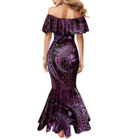 Aloha Hawaii Hammerhead Shark Mermaid Dress Purple Kakau and Polynesian Tattoo LT03