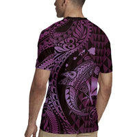 Aloha Hawaii Hammerhead Shark Rugby Jersey Purple Kakau and Polynesian Tattoo LT03