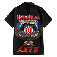 American Samoa Fautasi Family Matching Long Sleeve Bodycon Dress and Hawaiian Shirt Pago Pago Aeto and Iseula o le Moana of Fagatogo Black Color - Polynesian Pride