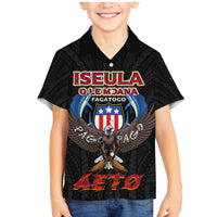 American Samoa Fautasi Family Matching Mermaid Dress and Hawaiian Shirt Pago Pago Aeto and Iseula o le Moana of Fagatogo Black Color - Polynesian Pride