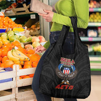 American Samoa Fautasi Grocery Bag Pago Pago Aeto and Iseula o le Moana of Fagatogo Black Color - Polynesian Pride