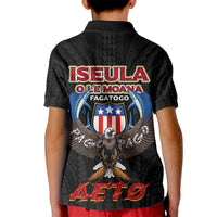 American Samoa Fautasi Kid Polo Shirt Pago Pago Aeto and Iseula o le Moana of Fagatogo Black Color - Polynesian Pride