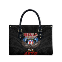 American Samoa Fautasi Leather Bag Pago Pago Aeto and Iseula o le Moana of Fagatogo Black Color - Polynesian Pride