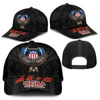 American Samoa Fautasi Mesh Trucker Cap Pago Pago Aeto and Iseula o le Moana of Fagatogo Black Color - Polynesian Pride