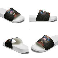 American Samoa Fautasi Slide Sandals Pago Pago Aeto and Iseula o le Moana of Fagatogo Black Color - Polynesian Pride
