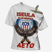 American Samoa Fautasi Cross Shoulder Shirt Pago Pago Aeto and Iseula o le Moana of Fagatogo White Color - Polynesian Pride