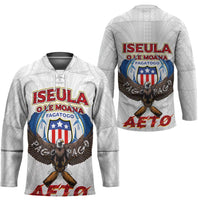 American Samoa Fautasi Hockey Jersey Pago Pago Aeto and Iseula o le Moana of Fagatogo White Color LT03 - Polynesian Pride