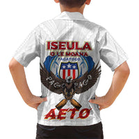 American Samoa Fautasi Kid Hawaiian Shirt Pago Pago Aeto and Iseula o le Moana of Fagatogo White Color - Polynesian Pride