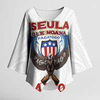 American Samoa Fautasi Kimono Sleeve Blouse Pago Pago Aeto and Iseula o le Moana of Fagatogo White Color - Polynesian Pride