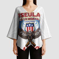 American Samoa Fautasi Kimono Sleeve Blouse Pago Pago Aeto and Iseula o le Moana of Fagatogo White Color - Polynesian Pride