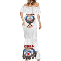 American Samoa Fautasi Mermaid Dress Pago Pago Aeto and Iseula o le Moana of Fagatogo White Color - Polynesian Pride