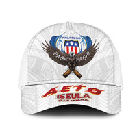 American Samoa Fautasi Mesh Trucker Cap Pago Pago Aeto and Iseula o le Moana of Fagatogo White Color - Polynesian Pride