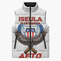 American Samoa Fautasi Sleeveless Puffer Jacket Pago Pago Aeto and Iseula o le Moana of Fagatogo White Color - Polynesian Pride