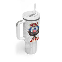 American Samoa Fautasi Tumbler With Handle Pago Pago Aeto and Iseula o le Moana of Fagatogo White Color LT03 - Polynesian Pride
