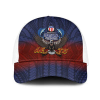 American Samoa Fautasi Baseball Net Cap Pago Pago Aeto and Iseula o le Moana of Fagatogo Red-Blue - Polynesian Pride