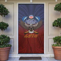 American Samoa Fautasi Door Cover Pago Pago Aeto and Iseula o le Moana of Fagatogo Red-Blue - Polynesian Pride