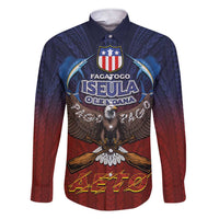 American Samoa Fautasi Family Matching Short Sleeve Bodycon Dress and Hawaiian Shirt Pago Pago Aeto and Iseula o le Moana of Fagatogo Red-Blue - Polynesian Pride