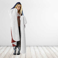American Samoa Fautasi Hooded Blanket Pago Pago Aeto and Iseula o le Moana of Fagatogo Red-Blue - Polynesian Pride