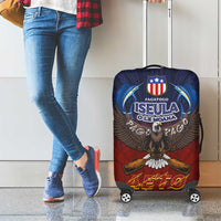 American Samoa Fautasi Luggage Cover Pago Pago Aeto and Iseula o le Moana of Fagatogo Red-Blue - Polynesian Pride