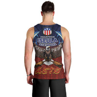 American Samoa Fautasi Men Tank Top Pago Pago Aeto and Iseula o le Moana of Fagatogo Red-Blue - Polynesian Pride