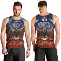 American Samoa Fautasi Men Tank Top Pago Pago Aeto and Iseula o le Moana of Fagatogo Red-Blue - Polynesian Pride