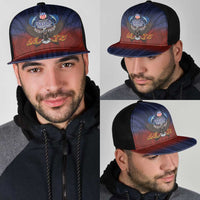 American Samoa Fautasi Mesh Trucker Cap Pago Pago Aeto and Iseula o le Moana of Fagatogo Red-Blue - Polynesian Pride