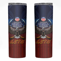 American Samoa Fautasi Skinny Tumbler Pago Pago Aeto and Iseula o le Moana of Fagatogo Red-Blue - Polynesian Pride