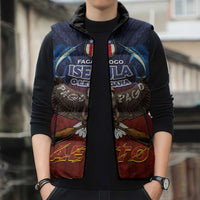 American Samoa Fautasi Sleeveless Puffer Jacket Pago Pago Aeto and Iseula o le Moana of Fagatogo Red-Blue - Polynesian Pride
