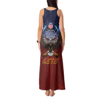 American Samoa Fautasi Tank Maxi Dress Pago Pago Aeto and Iseula o le Moana of Fagatogo Red-Blue - Polynesian Pride