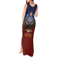 American Samoa Fautasi Tank Maxi Dress Pago Pago Aeto and Iseula o le Moana of Fagatogo Red-Blue - Polynesian Pride