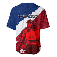 Custom Samoa Rugby Baseball Jersey Siva Tau Dance Polynesian Tattoo Brush Style LT03 - Polynesian Pride