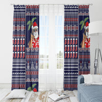 Hawaii Mele Kalikimaka Window Curtain Aloha and Christmas Elements Patchwork Blue Style LT03 - Polynesian Pride