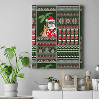 Hawaii Mele Kalikimaka Canvas Wall Art Aloha and Christmas Elements Patchwork Green Style LT03 Green - Polynesian Pride