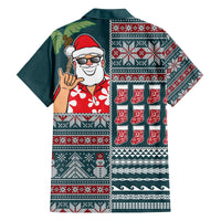 Hawaii Mele Kalikimaka Family Matching Tank Maxi Dress and Hawaiian Shirt Aloha and Christmas Elements Patchwork Turquoise Style LT03 - Polynesian Pride