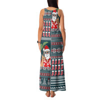 Hawaii Mele Kalikimaka Family Matching Tank Maxi Dress and Hawaiian Shirt Aloha and Christmas Elements Patchwork Turquoise Style LT03 - Polynesian Pride