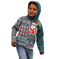 Hawaii Mele Kalikimaka Kid Hoodie Aloha and Christmas Elements Patchwork Turquoise Style LT03 - Polynesian Pride