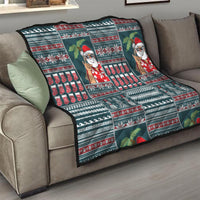 Hawaii Mele Kalikimaka Quilt Aloha and Christmas Elements Patchwork Turquoise Style LT03 - Polynesian Pride