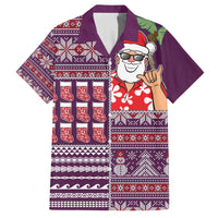 Hawaii Mele Kalikimaka Family Matching Tank Maxi Dress and Hawaiian Shirt Aloha and Christmas Elements Patchwork Pink Style LT03 Dad's Shirt - Short Sleeve Pink - Polynesian Pride