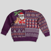 Hawaii Mele Kalikimaka Kid Ugly Christmas Sweater Aloha and Christmas Elements Patchwork Pink Style LT03 - Polynesian Pride