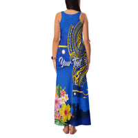 Personalised Nauru Independence Day Family Matching Tank Maxi Dress and Hawaiian Shirt Nauruan Tribal Flag Style LT03 - Polynesian Pride