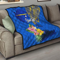 Personalised Nauru Independence Day Quilt Nauruan Tribal Flag Style LT03 - Polynesian Pride