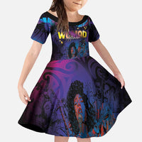 Aotearoa Arts Festival 2025 Family Matching Short Sleeve Bodycon Dress and Hawaiian Shirt Maori Music Art Dance - Rhythmic Vibes LT03 Daughter's Dress Black - Polynesian Pride