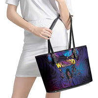 Aotearoa Arts Festival 2025 Leather Tote Bag Maori Music Art Dance - Rhythmic Vibes LT03 - Polynesian Pride