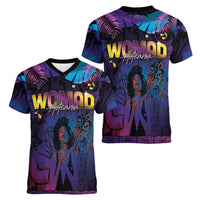Aotearoa Arts Festival 2025 Women V-Neck T-Shirt Maori Music Art Dance - Rhythmic Vibes