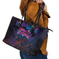 Aotearoa Arts Festival 2025 Leather Tote Bag Maori Performing Art and Music - Rhythmic Vibes LT03 - Polynesian Pride