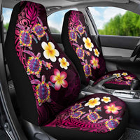 Hawaiian Turtles and Plumeria Car Seat Cover Polynesian Art Tribal Tattoo Cerise