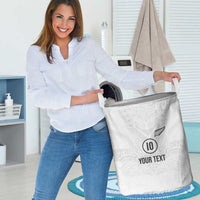 Custom New Zealand Football Laundry Basket The Whites-Sporty T90 Style LT03 - Polynesian Pride