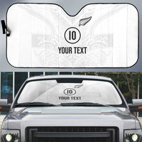 Custom New Zealand Football Auto Sun Shade The Whites-Sporty T90 Style LT03 White - Polynesian Pride